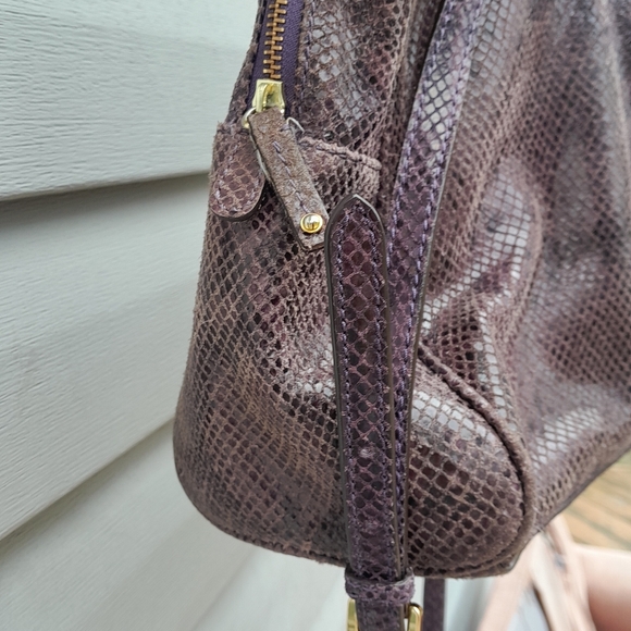 Michael Kors Purple Python Leather Satchel Tote Good Pre Owned RARE - Picture 6 of 13